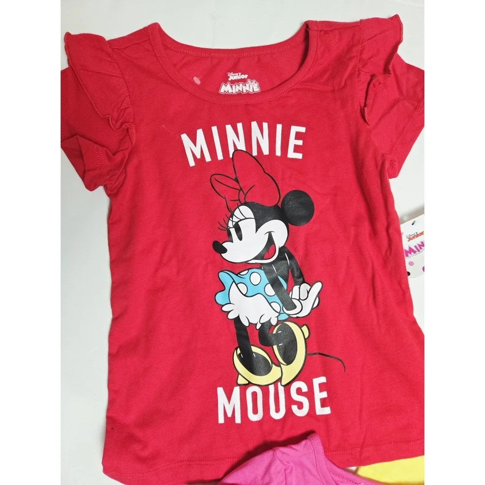 Disney Junior Girls shirt lot of 3 NWT sz 6x Minnie Mouse Daisy+ hair bow‎